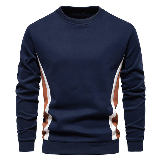 Herren nan Rundhals-Sweatshirt aus Baumwollmix mit seitlicher Kontrastpaspel und schmaler Silhouette R&B
