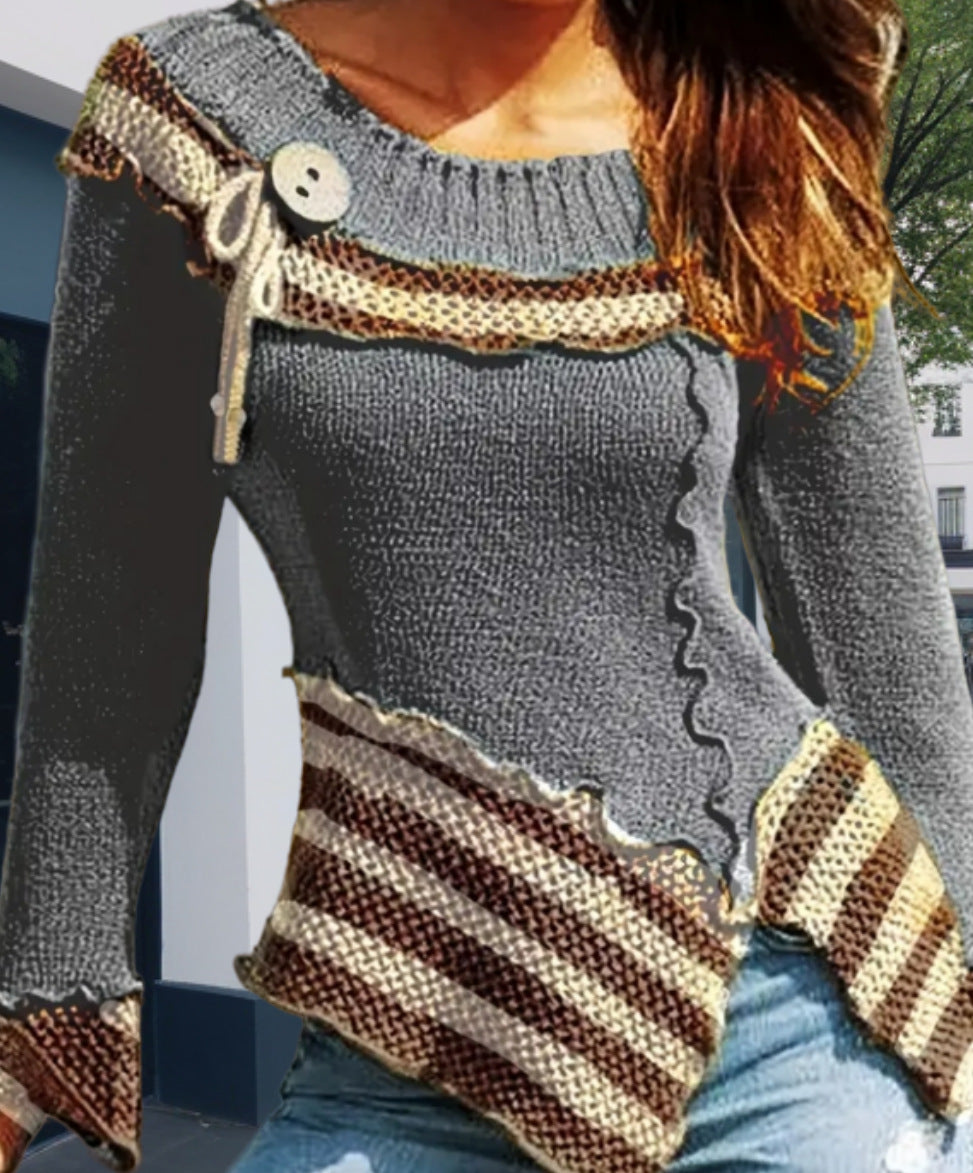 Damen Strickpullover mit kunstvollem Design und eleganten Details R&B
