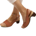 Damen Riemchen-Sandaletten mit elegantem Korkabsatz R&B