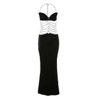 Damen Elegantes Maxikleid mit Kettenakzenten und schmalem Schnitt R&B
