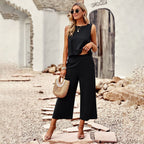 Damen Cropped Top und Palazzo-Hose Set R&B