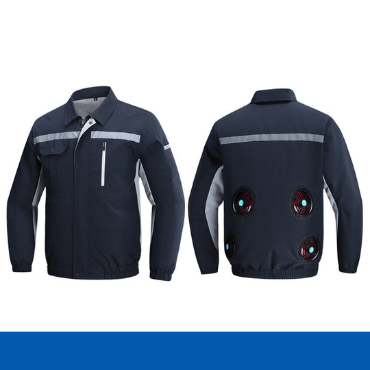 Herren nan atmungsaktive Arbeitsjacke mit integrierten Rückenlüftern und reflektierenden Streifen R&B