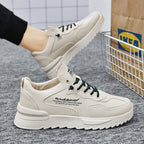 Damen Sportliche Ledersneaker mit dämpfender Sohle und modischem Design