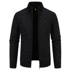 Herren Strickjacke mit modernem Karomuster R&B