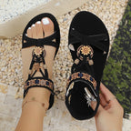 Damen elegante Sandalen mit floralen Zierdetails und verstellbarem Riemen R&B