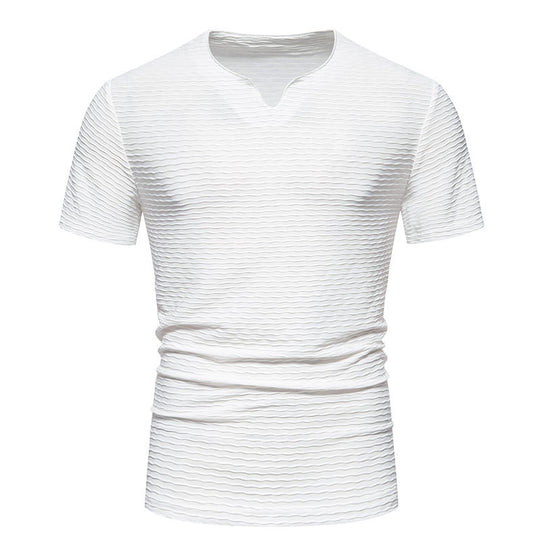 Herren V-Ausschnitt T-Shirt mit strukturiertem Design R&B
