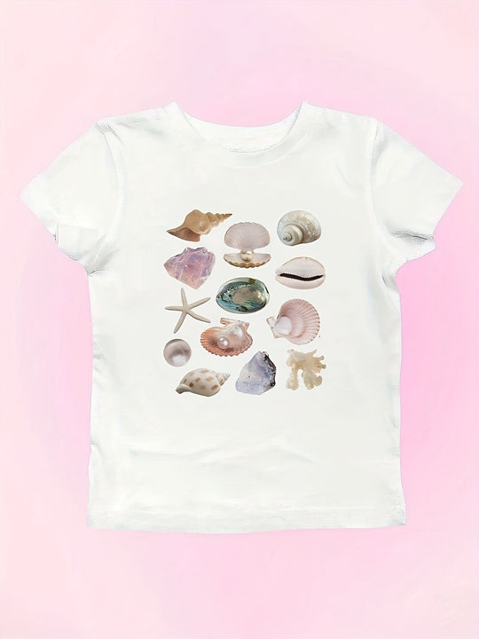 Damen Crop-T-Shirt mit fröhlichem Kirschmotiv R&B