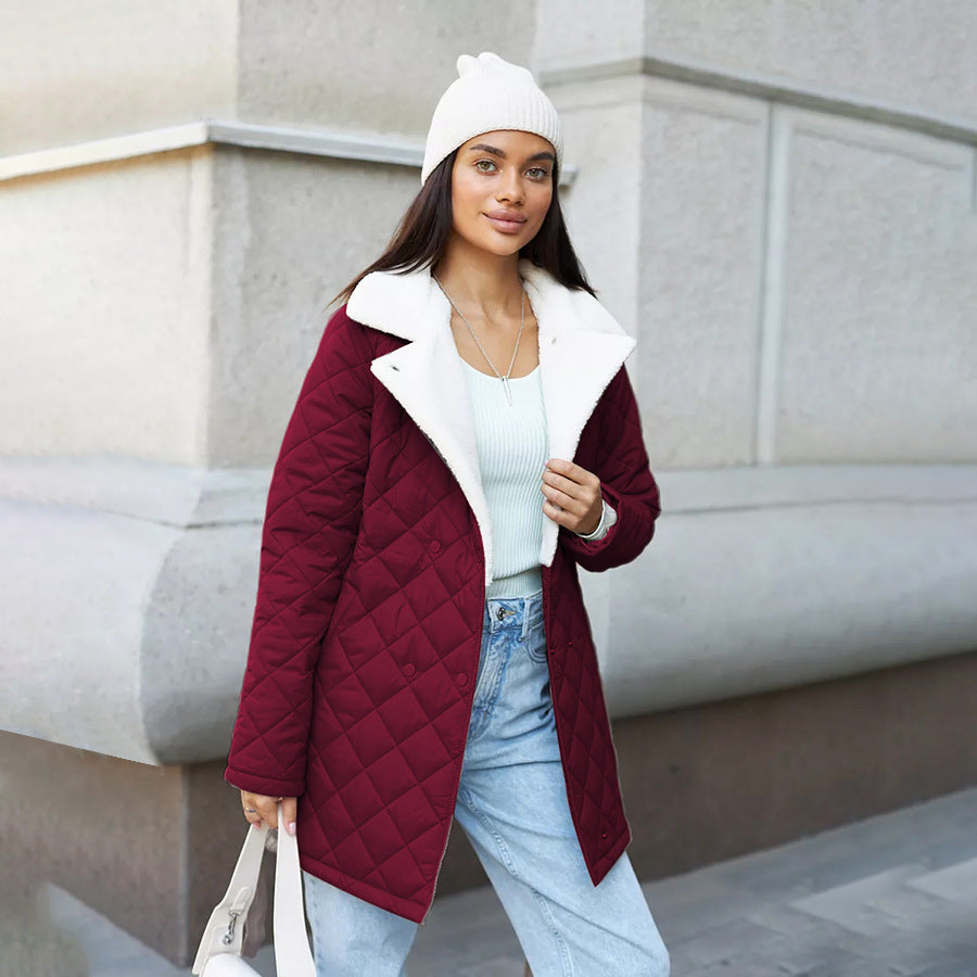 Damen gesteppte Wolljacke R&B