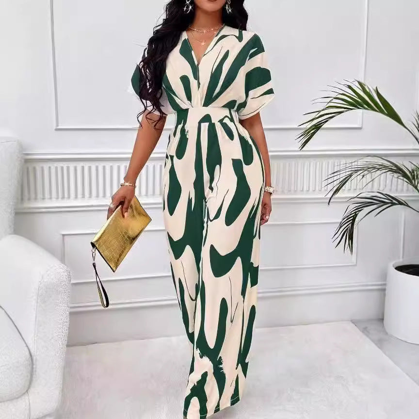 Damen Eleganter Jumpsuit mit weit geschnittenem Bein und raffiniertem Design R&B