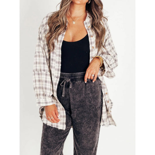 Damen lässige Karottenjacke mit weit geschnittenen Ärmeln R&B
