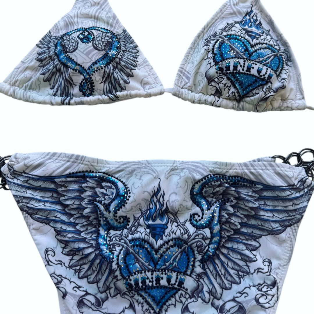 Damen Triangel-Bikini mit aufwändigem Grafikdesign und modischen Details R&B