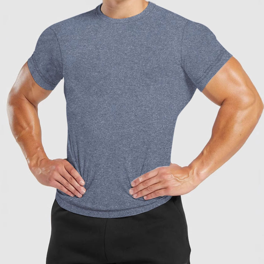 Herren nan tailliertes Rundhals-Leistungsshirt mit elastischem Seitenkeil und flachen Nähten R&B