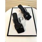 Damen transparente Mules mit schickem Netzdesign R&B