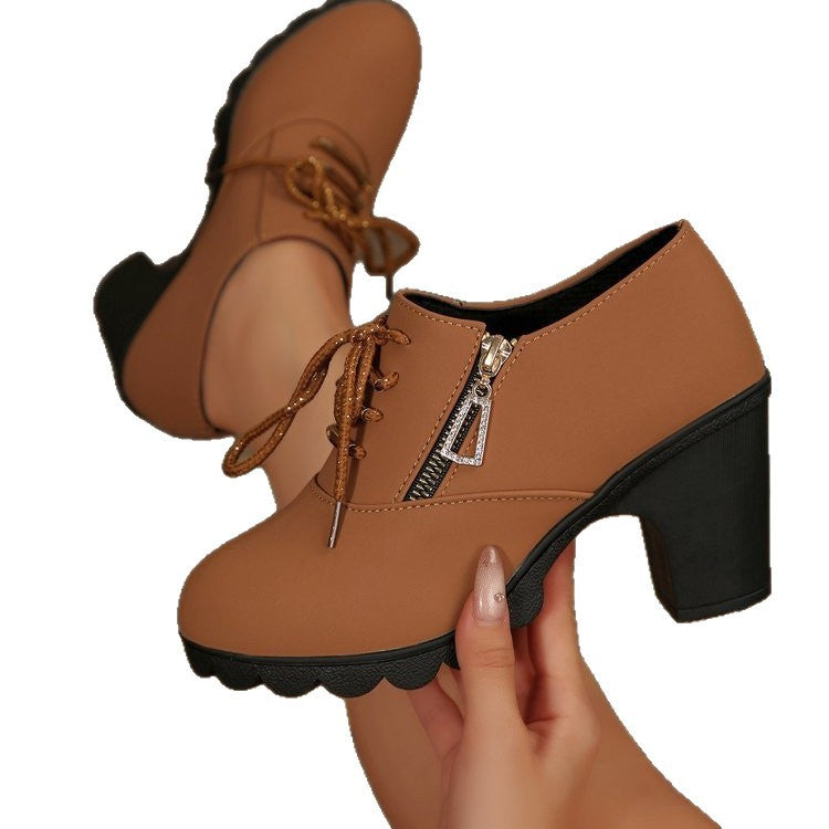 Damen Schnür-Pumps mit glitzernden Akzenten und rutschfester Sohle R&B