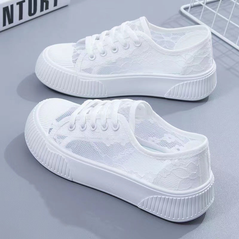 Damen Sneakers mit eleganter Spitzenoptik und komfortabler Polsterung R&B