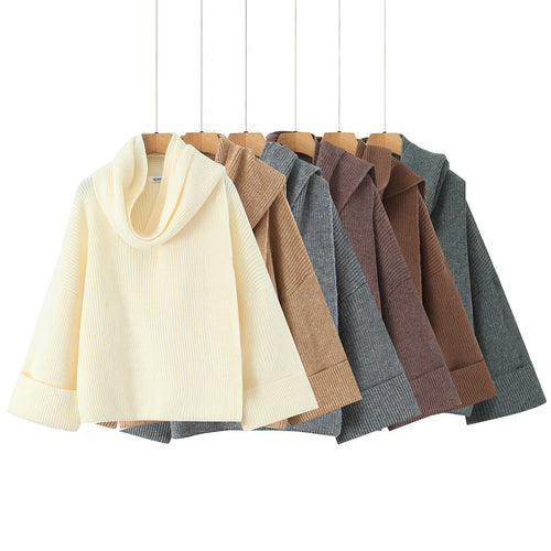 Damen Grobstrickpullover mit schickem Cowl-Neck R&B