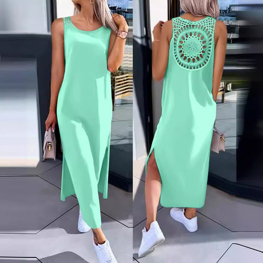 Damen Maxi-Kleid mit handgefertigter Spitze R&B