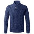 Herren Strickpullover mit modernem Zopfmuster und Stehkragen R&B