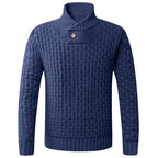 Herren Strickpullover mit modernem Zopfmuster und Stehkragen R&B