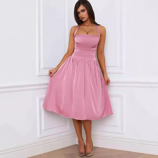 Damen Elegantes Cocktailkleid mit atmungsaktivem Obermaterial und verführerischem Schlitz R&B