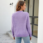 Damen modischer Strickpullover mit strukturiertem Waffelstil