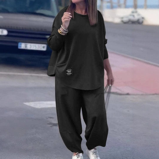 Damen lässiges Lounge-Set mit weiten Hosen und bequemem Oberteil R&B