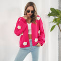 Damen Strickjacke mit floralen Applikationen und lässigem Schnitt R&B