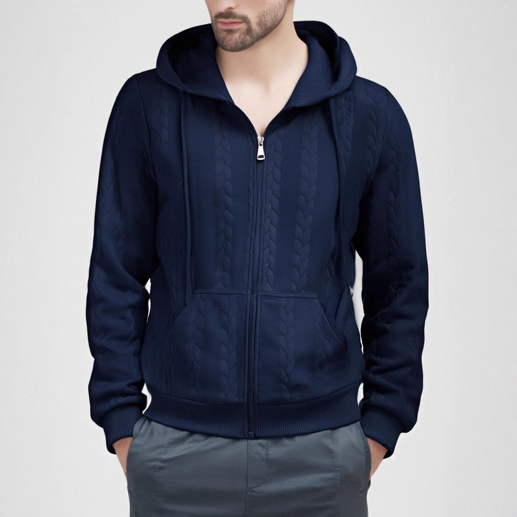 Herren Strickjacke mit Kapuze R&B