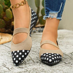 Damen Modische Ballerinas mit Punkten und elegantem Riemendesign R&B