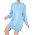 Damen Kapuzenkleid aus strukturiertem Material R&B