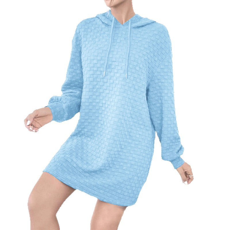 Damen Kapuzenkleid aus strukturiertem Material R&B
