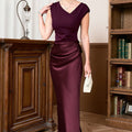 Damen Langärmliges Maxikleid mit elegantem Schnitt und figurbetontem Design R&B