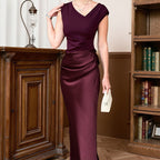 Damen Langärmliges Maxikleid mit elegantem Schnitt und figurbetontem Design R&B