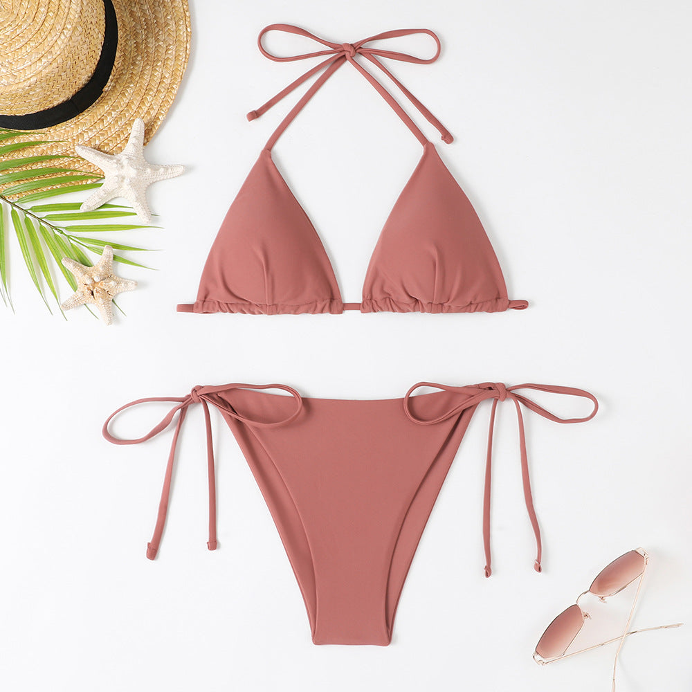 Damen Triangel-Bikini mit verstellbaren Bindebändern und raffinierten Details R&B