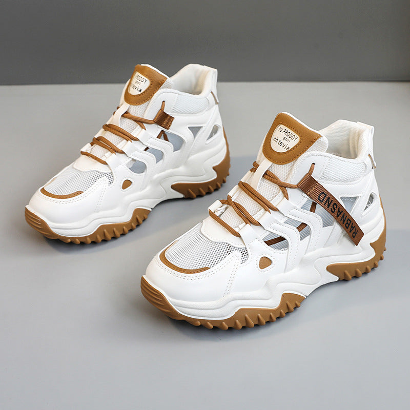 Damen Sportliche High-Top Sneakers mit atmungsaktiver Mesh-Konstruktion und dämpfender Sohle R&B