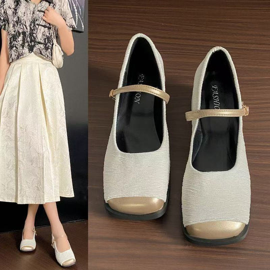 Damen Elegante Mary Jane Schuhe mit feinem Obermaterial und verstellbarem Riemen R&B