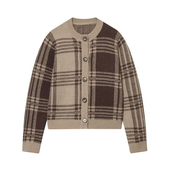 Damen Gemusterte Strickjacke mit Knopfdetails R&B
