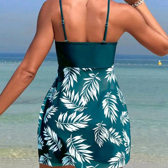 Damen Tankini-Set mit floralem Design und sportlichen Shorts R&B