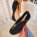 Damen Elegante Slip-On Schuhe mit Reißverschluss R&B