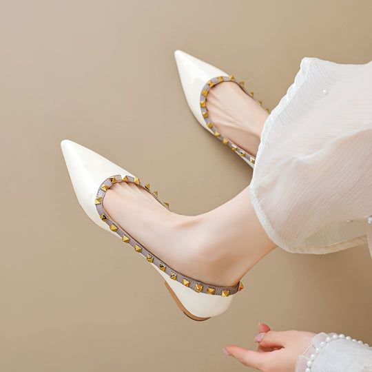 Damen spitze Ballerinas mit stylishen Nietenapplikationen R&B