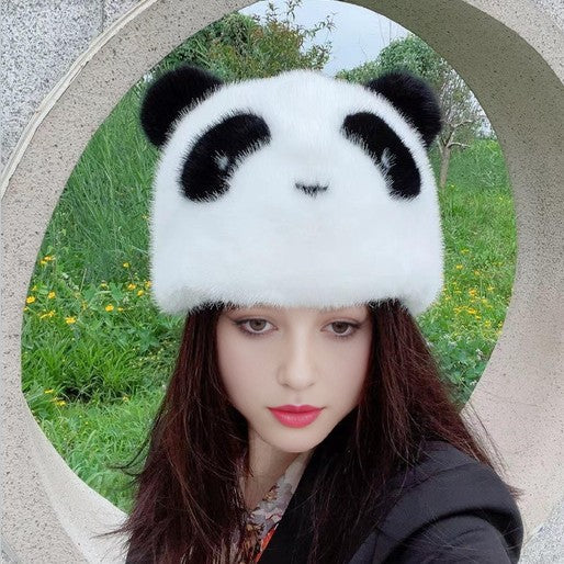 Damen Kuschelige Panda-Mütze R&B