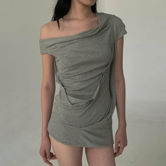 Damen asymmetrisches Oberteil mit vielseitigem Design R&B