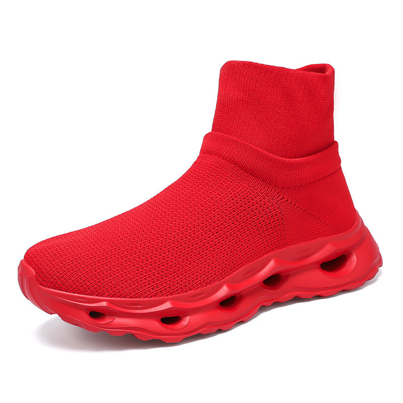 Damen Sportliche High-Top Sneaker mit elastischem Schaft und atmungsaktiver Sohle R&B