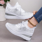 Damen Sneakers mit funkelnden Strass-Details und atmungsaktivem Obermaterial
