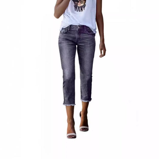 Damen zeitlose Jeans im modernen Schnitt mit cropped Bein R&B