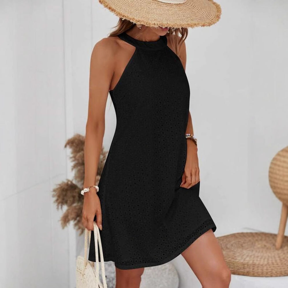 Damen Sommerkleid mit luftigem Schnitt und dekorativem Lochmuster R&B