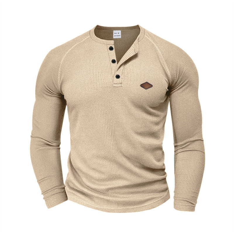 Herren Langarm Hemd mit strukturiertem GewR&Be und modischen Knopfdetails R&B