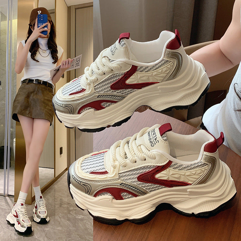 Damen Sportliche Chunky Sneakers mit atmungsaktiver Oberflächenstruktur R&B