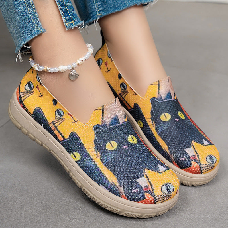 Damen Bunte Slip-On Freizeitschuhe mit Komfort-Einschub R&B