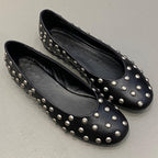 Damen elegante Ballerinas mit auffälligem Nietenbesatz